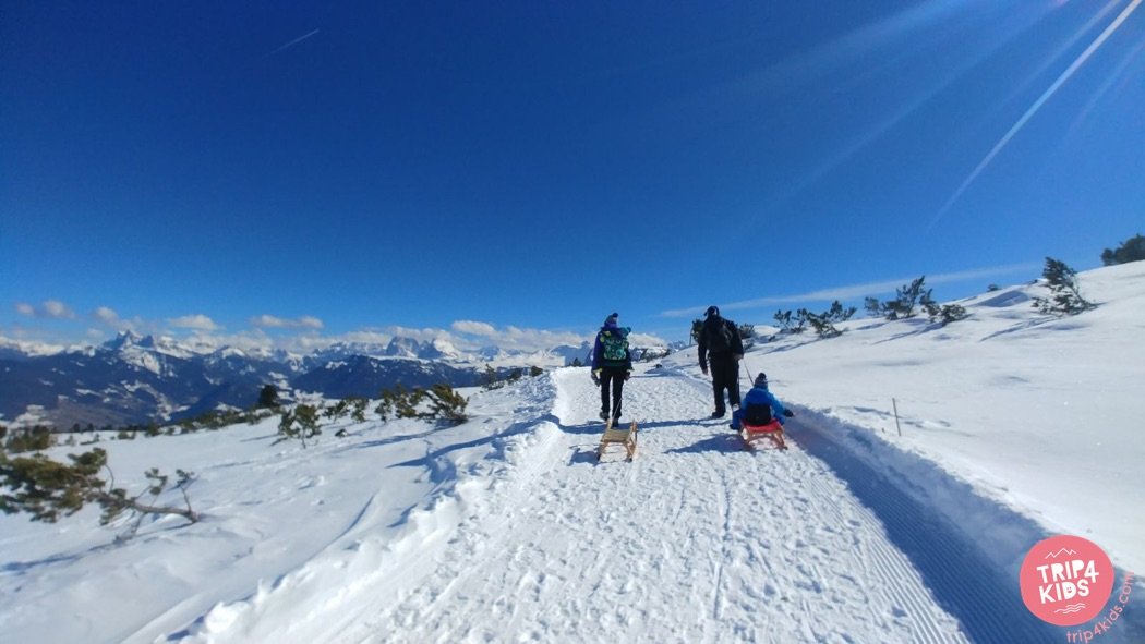 sul Renon d'inverno con i bambini